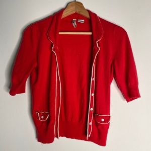 Barney’s Co-op red cashmere/cotton cardigan